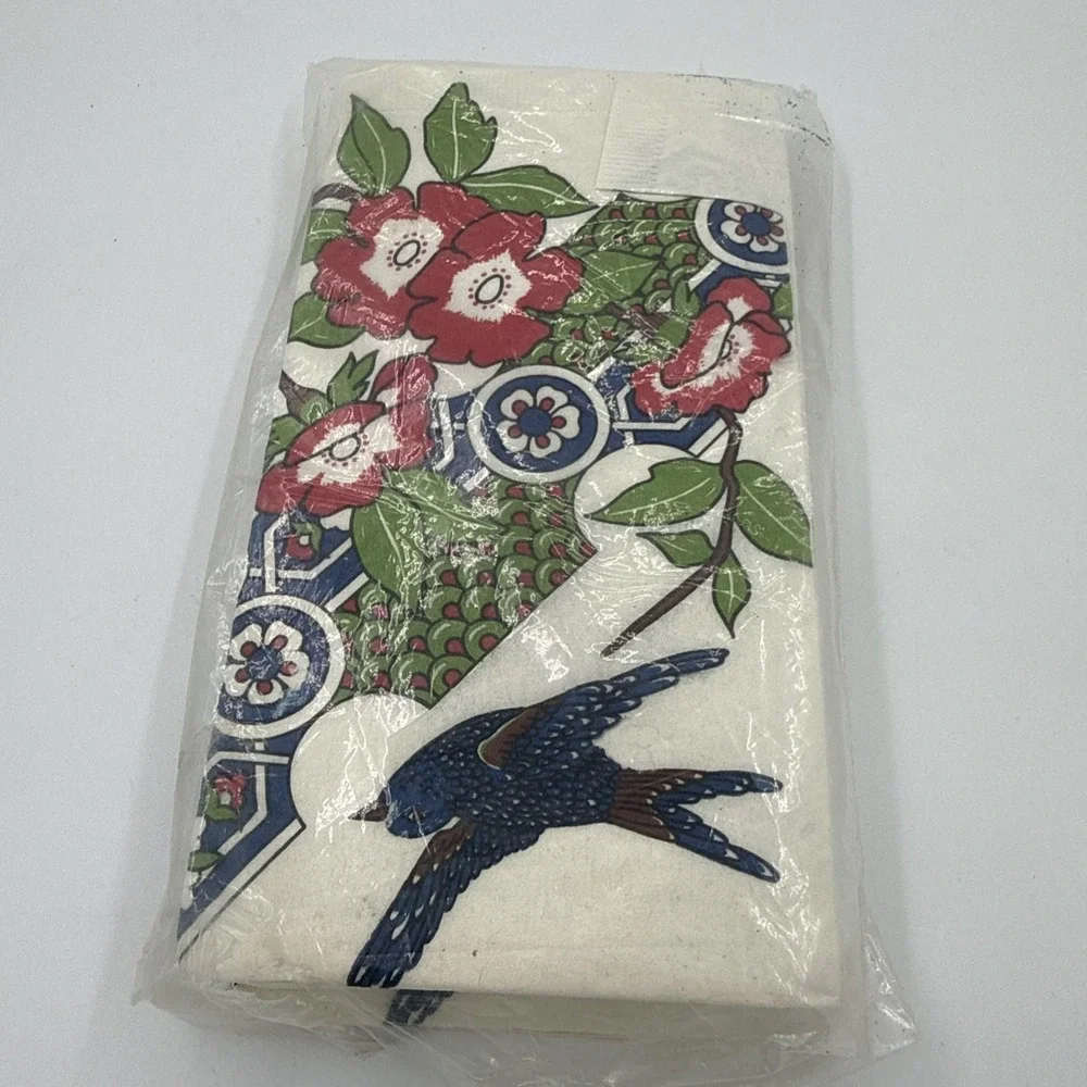 Vintage Monogram Of California Cashmere Soft Disposable Hand Towels Bird Flowers